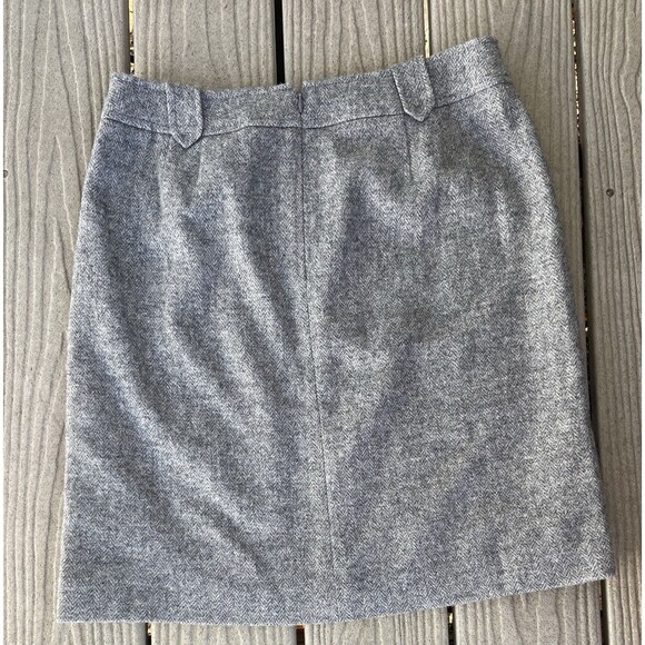 Talbots Wool Blend Herringbone Pencil Skirt Gray Lined Size 4 Classic Career - Picture 8 of 11